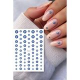 Misyul 5d Tırnak Sticker Yapışkanı Orta-Büyük Nazar Boncuklu MIS-3826 - Çok Renkli