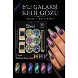 Misyul Galaksi Kedi Gözü Oje Etkisi (Cat Eye) Toz Seti, Manyetik Nail Art Süsleme Kiti 6'lı