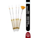 Misyul Tırnak Desen Fırçası 5'Li Beyaz Altın Şeritli Mıs-2195