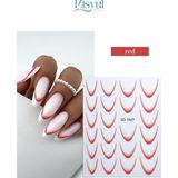 Misyul Tırnak Sticker Protez Tırnak Kalıcı Oje Süsleme 5d Sticker - Kırmızı