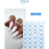 Misyul Tırnak Sticker Protez Tırnak Kalıcı Oje Süsleme 5d Sticker - Mavi