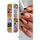 Misyul Tırnak Süsleme Metalik Parça Folyo Seti, Nail Art Tırnak Süslemesi