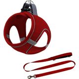 Mita Air Mesh 2'li Bundle Set Kedi Köpek Göğüs Tasması + Köpek Gezdirme Tasması/kayışı - Kırmızı - 3XS