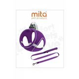 Mita Air Mesh 2'li Bundle Set Kedi Köpek Göğüs Tasması + Köpek Gezdirme Tasması/Kayışı (Mor, M)