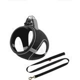 Mita Air Mesh 2'li Bundle Set Kedi Köpek Göğüs Tasması + Köpek Gezdirme Tasması/Kayışı (Siyah, 3XS)