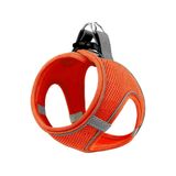 Mita Air Mesh Kedi Köpek Göğüs Tasması Çift Reflektörlü, Terletmeyen Tasma (Neon Turuncu, 3XS)