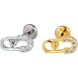 Mıth Sb Takı Tragus Piercing, Taşlı Çengelli Iğne, 316L Cerrahi Çelik, 1.2mm Kalınlık, 8mm B