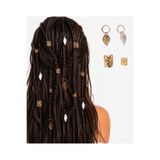 MITH SB TAKI Vıntage Örgü Saç Yüzüğü Yaprak ve Midye Model-Gold Toka Set (10 Adet)