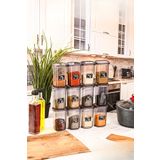 Mithra Life 12 Adet 450 Ml Sızdırmaz Kapak Antrasit Baharatlık Saklama Kabı I Etiket Hediyeli Mıt1135