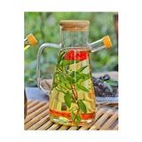 Mithra Life 2 Adet Bambu Kapaklı Borosilikat Cam Yağdanlık 900 Ml Mit1071 Şeffaf