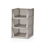 Mithra Life 3 Katlı Kayar Raf Organizer Dolap İçi Kıyafet Aksesuar Düzenleyici Bej 45x35 cm MIT1259