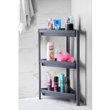 Mithra Life 3 Katlı Üçgen Plastik Gri Banyo Mutfak Rafı Mıt1061