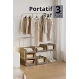 Mithra Life 3 Lü Kayar Raf Organizer – Bej Rengi Dolap İçi Kıyafet, Aksesuar Düzenleyici Mıt1259