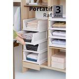 Mithra Life 3 Lü Kayar Raf Organizer – Beyaz Dolap İçi Kıyafet, Aksesuar Düzenleyici Mıt1261