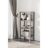 Mithra Life 4 Katlı Plastik Gri Banyo Mutfak Rafı MIT1051 | 4 Katlı Köşe Rafı | Banyo, Mutfak ve Kiler İçin Yer Tasarruflu Organizer | Çok Amaçlı Plastik Raf