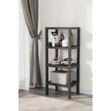 Mithra Life 4 Katlı Plastik Siyah Banyo Mutfak Rafı MIT1050 | 4 Katlı Köşe Rafı | Banyo, Mutfak ve Kiler İçin Yer Tasarruflu Organizer | Çok Amaçlı Plastik Raf