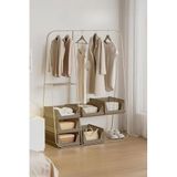Mithra Life 6 Bölmeli Kayar Raf Organizer Dolap İçi Kıyafet Aksesuar Düzenleyici Bej 45x35 cm MIT1260