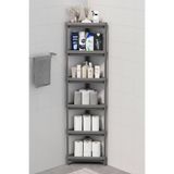 Mithra Life 6 Katlı Üçgen Plastik Gri Banyo Mutfak Rafı Mıt1235