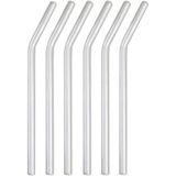 Mithra Life 6 Lı Eğimli Şeffaf Cam Pipet MIT1003 6 Parça Kullanıma Uygun