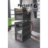 Mithra Life 6 lı Kayar Raf Organizer Gri Dolap İçi Kıyafet Aksesuar Düzenleyici 45x35 cm MIT1264