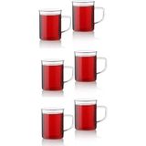 Mithra Life 6'lı Ateşe Dayanıklı Termisil Cam Kupa Bardak 200 ml MIT1015