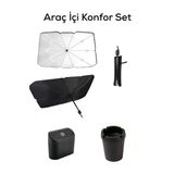 Mithra Life Araç İçi Konfor Set Güneşlik, Kapaklı Çöp Kutusu, Kokusuz Küllük MIT1255