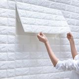 Mithra Life Kendinden Yapışkanlı Sünger Beyaz Tuğla Duvar Paneli 70X77 cm 1 Adet