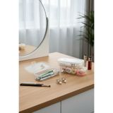 Mithra Life Mini Şeffaf 3 Adet Takı Toka Aksesuar Makyaj Seyahat Plastik Saklama Kutusu 6 cm x 14 cm x 3 cm MIT1320