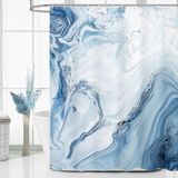MitoVilla Mavi Mermer Duş Perdesi, Modern Ombre Kumaş Kumaş Lüks Banyo Dekoru için Duş Perdeleri, Soyut Suluboya Duş Perdesi, 72x72