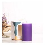 Mitr 12x7 cm Mor Silindir Mum