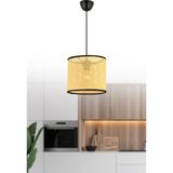 Mitra Light Hasır Hazeran Rattan Modern Sarkıt Avize 22 cm - 1 - Siyah - Krem