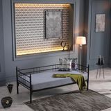Mitrass Bohemia Daybed Tek Kişilik Sedir Divan Metal Karyola 90X200 - Siyah - 90 x 200 cm