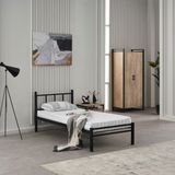 Mitrass Ventus Tek Kişilik Metal Karyola 90 x 200 - Siyah - 90 x 200 cm