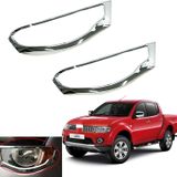 Mitsubishi L200 Uyumlu 2006 2014 Ön Far Kaplama Abs (Plastik) Krom