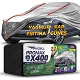 Mitsubishi Lancer Evo Spoiler Uyumlu Promax X400 Miflonlu Araba Brandası - Oto Çadır Örtü - Gri