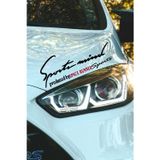 Mitsubishi Space Runner Sport Mind Oto Sticker Far Üstü Şerit Siyah Zemin Kırmızı Yazı Dekoratif Space Runner Yazılı