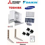 Mıtsubıshı Toshıba Samsung Daıkın 12000 ve 18000 Btu Klima Ayak Montaj Takımı - Klima Montaj Seti Ayak Takoz Vida Dubel Pul