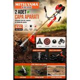 Mitsuyama Japon Benzinli Yan Tırpan 5,7 hp Motor Gücü ile 1,1 lt Yakıt Kapasiteli Toprak Çapalama Aparatı