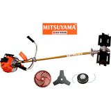 Mitsuyama Japon Benzinli Yan Tırpan + Palet Toprak Çapalama Aparatı 4.2kw 5.7hp