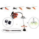 Mitsuyama Japon Sırt Tırpan + Toprak Çapalama + Çit Budama + Tırnaklı Zeytin Silkeleme Aparatı Set 63CC 5,7 Hp