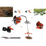 Mitsuyama Japon Sırt Tırpan + Toprak Çapalama + Çit Kesme Aparatı 63CC 5,7 Hp