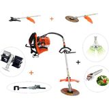 Mitsuyama Japon Sırt Tırpan + Toprak Çapalama + Dal Budama + Tırnaklı - Kancalı Zeytin Silkeleme Aparatı Set 63CC 5,7 Hp