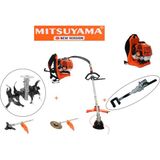 Mitsuyama Japon Sırt Tırpan + Toprak Çapalama + Kancalı Zeytin Silkeleme Aparatı Set 63CC 5,7 Hp