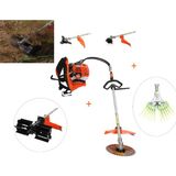 Mitsuyama Japon Sırt Tırpan + Toprak Çapalama + Tırnaklı Zeytin & Badem Silkeleme Hasat Aparatı 63CC 5,7 Hp