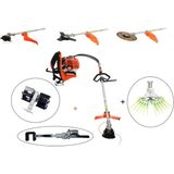 Mitsuyama Japon Sırt Tırpan + Toprak Çapalama + Tırnalı - Kancalı Zeytin Silkeleme Aparatı Set 63CC 5,7 Hp