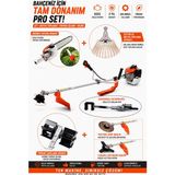 Mitsuyama Japon Yan Tırpan + Toprak Çapalama + Dal Budama + Tırnaklı - Kancalı Zeytin Silkeleme Aparatı 63CC 5,7 Hp