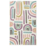 Mittelberg Pembe Figürlü Modern Geometrik Etnik Desenli Boho Makinada Yıkanabilir Hav Toz Vermez Leke Tutmaz Kaymaz Taban Dijital Makine Baskı Halı Oturma Odası Salon Yolluk Koridor Mutfak Halısı