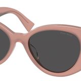 Miu Miu Kadın's Yuvarlak Moda Güneş Gözlüğü, Pembe Opal/Koyu Gri, Tek Beden, Pembe Opal/Koyu Gri, One Size