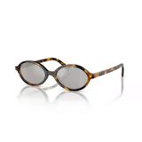 Miu Miu Regard MU 04ZS VAU07F 50 Honey Havana-Light Grey Aynalı Kadın Güneş Gözlüğü