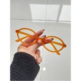 Mıux Orange Oval Çerçeve Mavi Işık Korumalı Ekran Gözlüğü, Optik Uyumlu, Camları Değişebilir